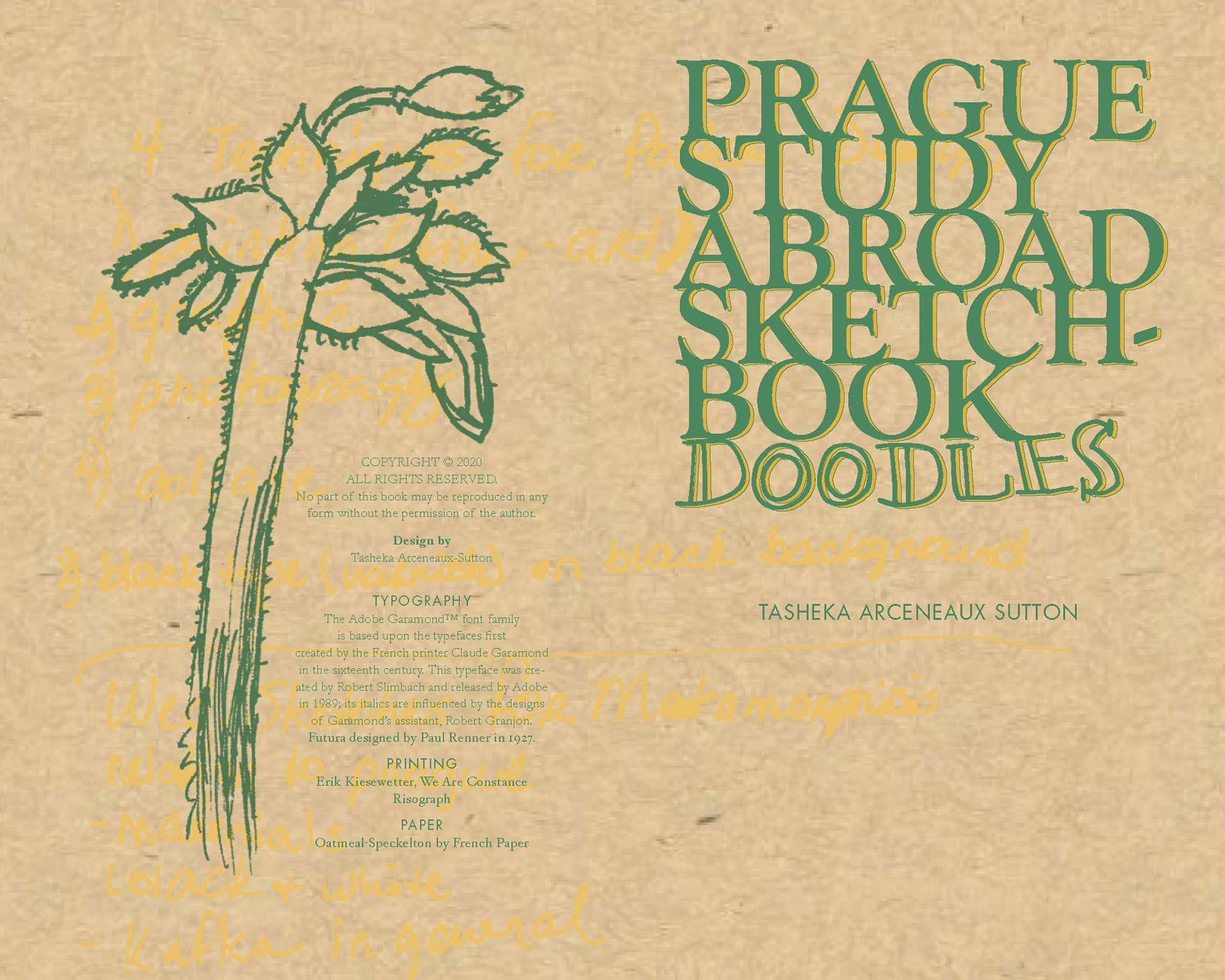 Prague Study Abroad Sketch Book Doodles, by Tasheka Arceneaux