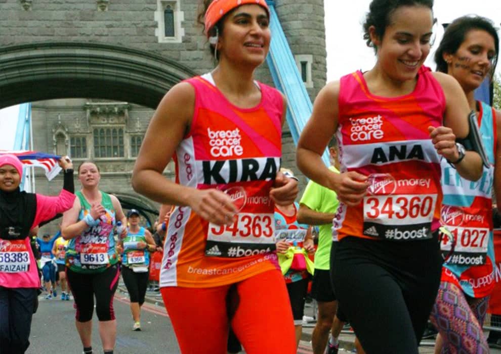 Kiran Gandhi, 2015 London Marathon, England. | Photo: Courtesy Kiran Gandhi.